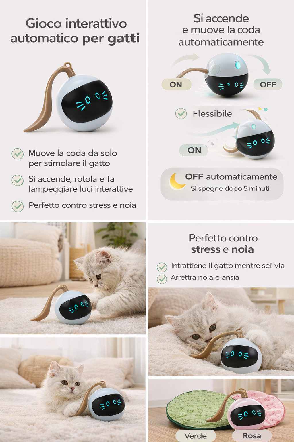 Gioco interattivo automatico per gatti